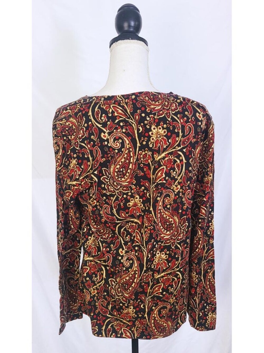 Jones New York Sport Women's Paisley Long Sleeve Blouse XL - Picture 3 of 6